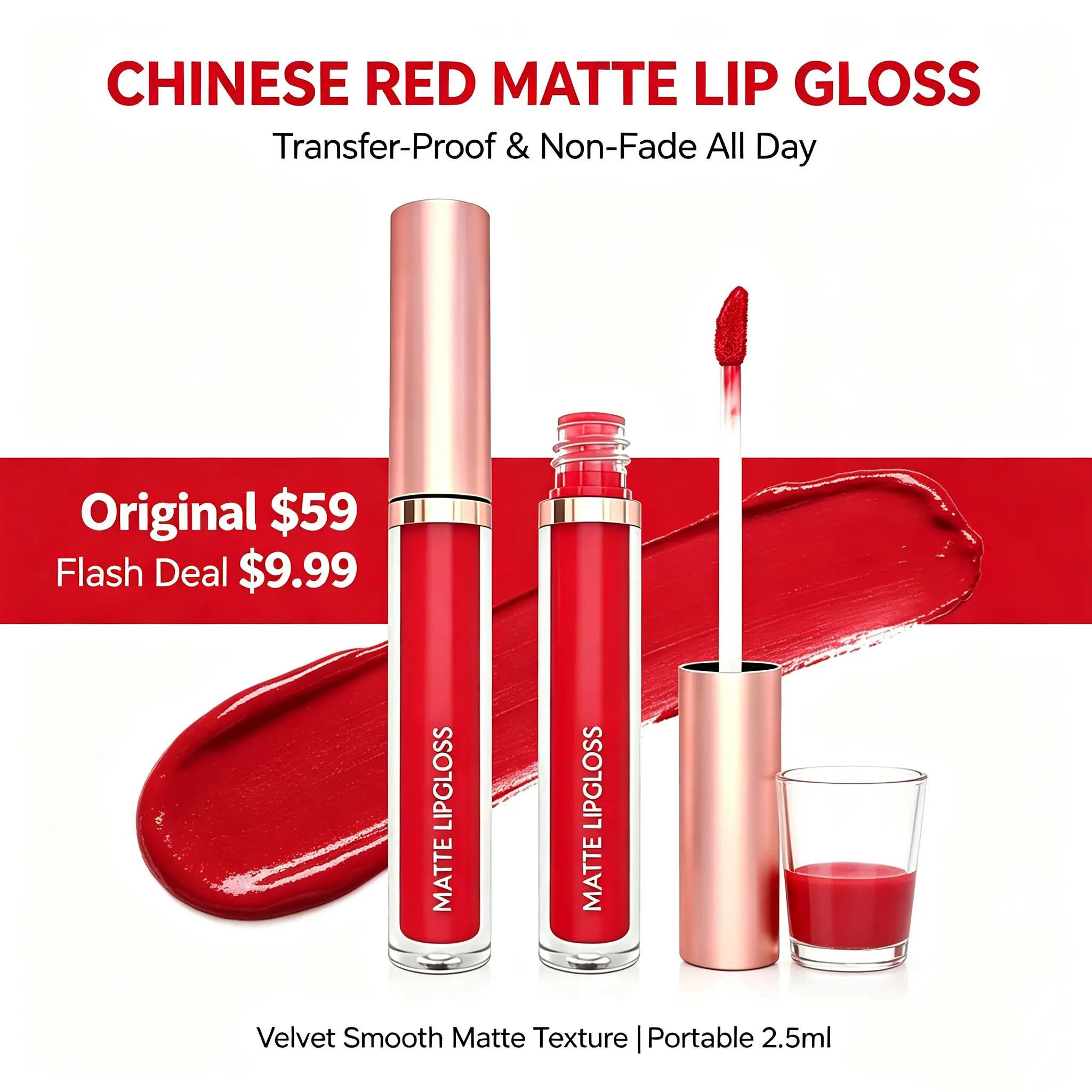 Velvet lipstick that won’t transfer onto cups or fade—an essential for dates and big occasions, enhances complexion radiance, and is available at a special introductory price.