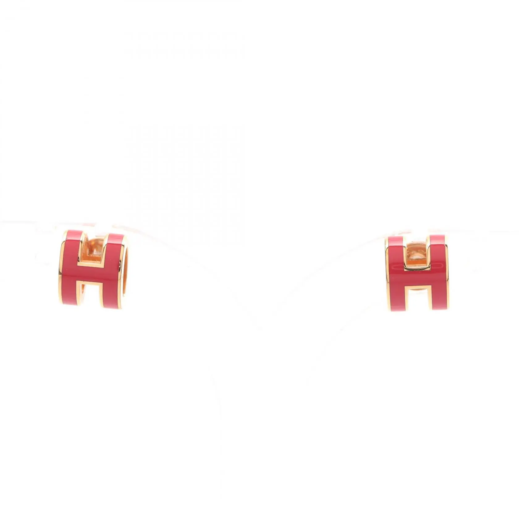 Pre-owned HERMÈS Gold-plated Small Leather Goods Hermes Mini Pop H Earrings