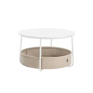 Coffee Table with Fabric Basket
