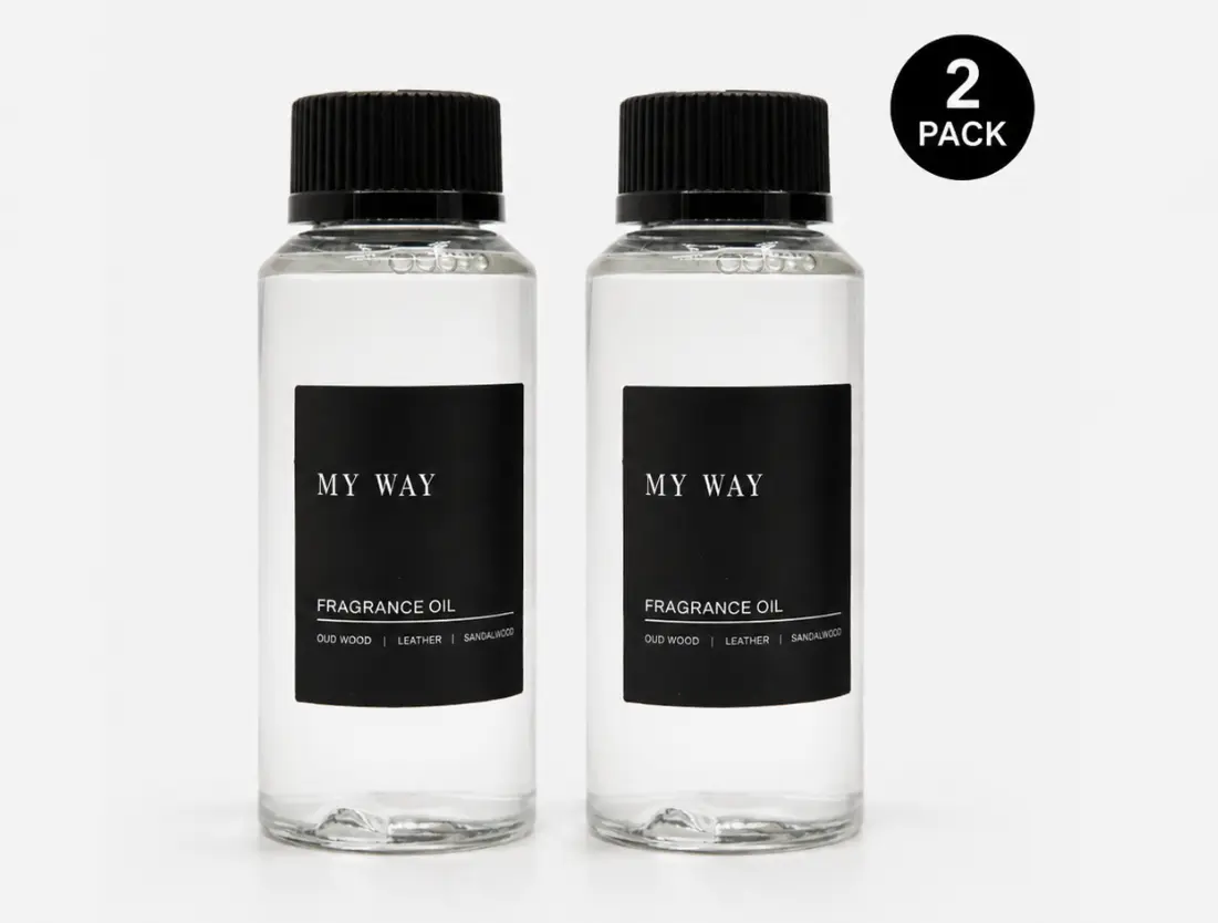 Hotel Collection 'My Way' Fragrance Oil(2pack) - Luxury Aromatherapy Scent Inspired by 1 Hotel with Notes of Leather, Sandalwood, & Oud Wood - 120mL Diffuser Oil for Home & Office Lavender Perfume Scented Fragrance Oil Scented Diffuser Oils