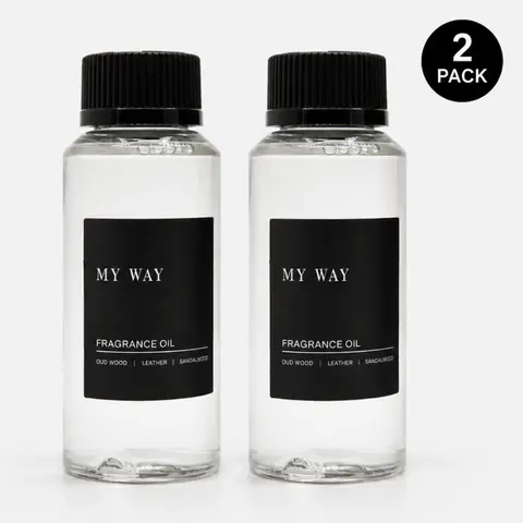 Hotel Collection 'My Way' Fragrance Oil(2pack) - Luxury Aromatherapy Scent Inspired by 1 Hotel with Notes of Leather, Sandalwood, & Oud Wood - 120mL Diffuser Oil for Home & Office Lavender Perfume Scented Fragrance Oil Scented Diffuser Oils