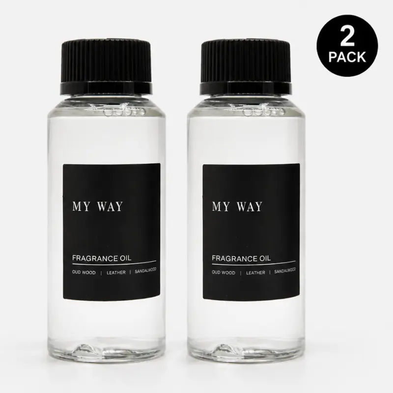 Hotel Collection 'My Way' Fragrance Oil(2pack) - Luxury Aromatherapy Scent Inspired by 1 Hotel with Notes of Leather, Sandalwood, & Oud Wood - 120mL Diffuser Oil for Home & Office Lavender Perfume Scented Fragrance Oil Scented Diffuser Oils