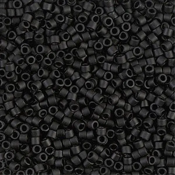 Matte Black 10/0 Delica, DBM0310, Matte Black Delica, Wholesale Delica Beads, Mack and Rex