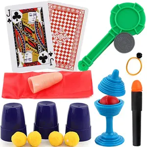 Magic Combination Set Silk Scarf Disappearing Magic Tricks Kit Assorted Props for Amazing Performances Stage Performance Close-up Magic Cards