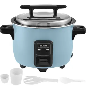 VEVOR Commercial Rice Cooker, 60-Cup Rice Cooker, 13.74 Qt/ 13 Liter Large Rice Cooker and Warmer with Nonstick Inner Pot, Fast Cooking and 24-Hour Keep Warm, with Rice Cup and Paddle, for Restaurant