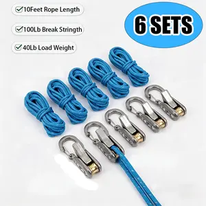 2026 New Retractable Buckle Rope, Durable Adjustable Tie Down Cord, Practical Fastening Tool for Marine, Vehicle, Camping & Daily Use