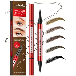 Hello Kiss Dual-Ended Liquid Eyebrow Pencil, Makeup, Natural Look, Wild Brow Fill-In, Beginner-Friendly, Perfect for Everyday Use