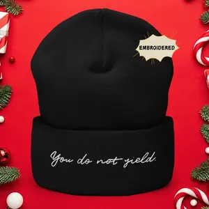 Acotar merch you do not yield Embroidery Beanie Hat acotar velaris gift gift for her gift for him christmas gift christmas winter hat