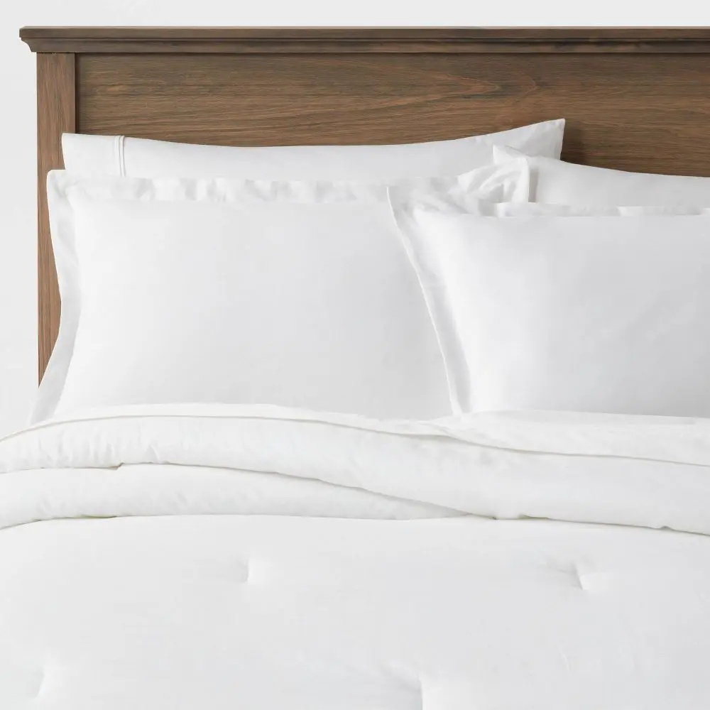 Threshold Full/Queen Comforter & Sham Set Cotton-Linen White Midweight OEKO-TEX Certified