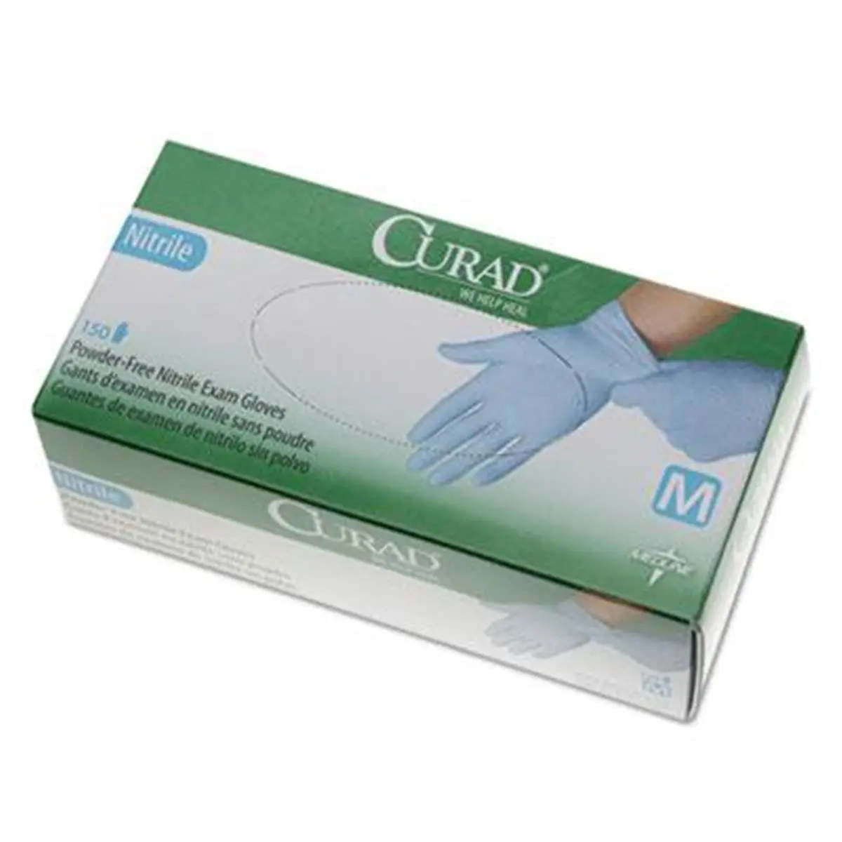 CURAD Disposable Nitrile Exam Gloves for Coaches & Referees, Powder-Free, Beaded Cuff for Secure Wrist Fit, Textured Non-Slip Grip, Allergy-Issue-Avoiding, Sold in a Box, Avoid Allergy Issues, One Size