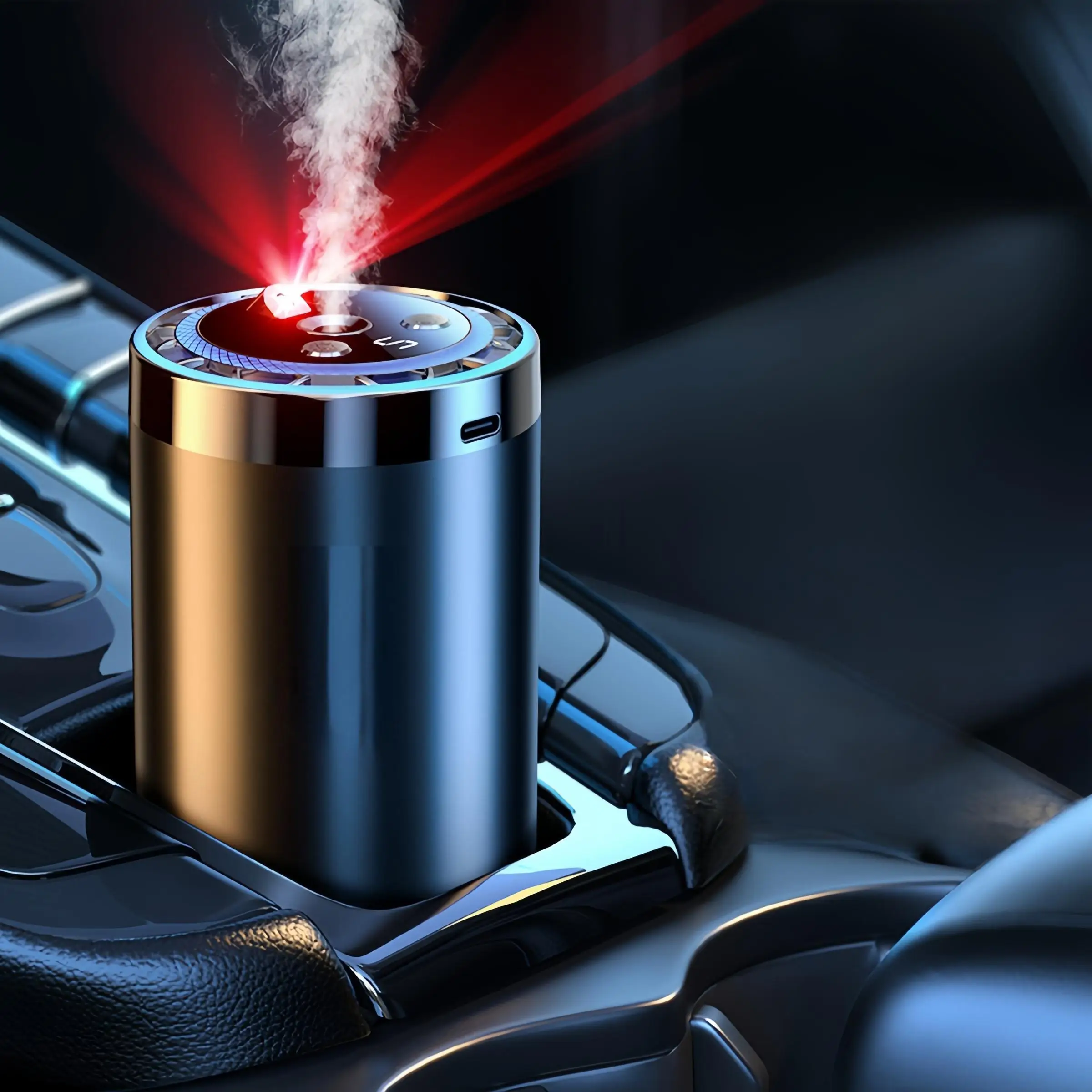 Smart Car Air Freshener, Aroma Diffuser with Digital Display, Starry Sky Summit Car Air Humidifier, Car Interior Decoration Accessories