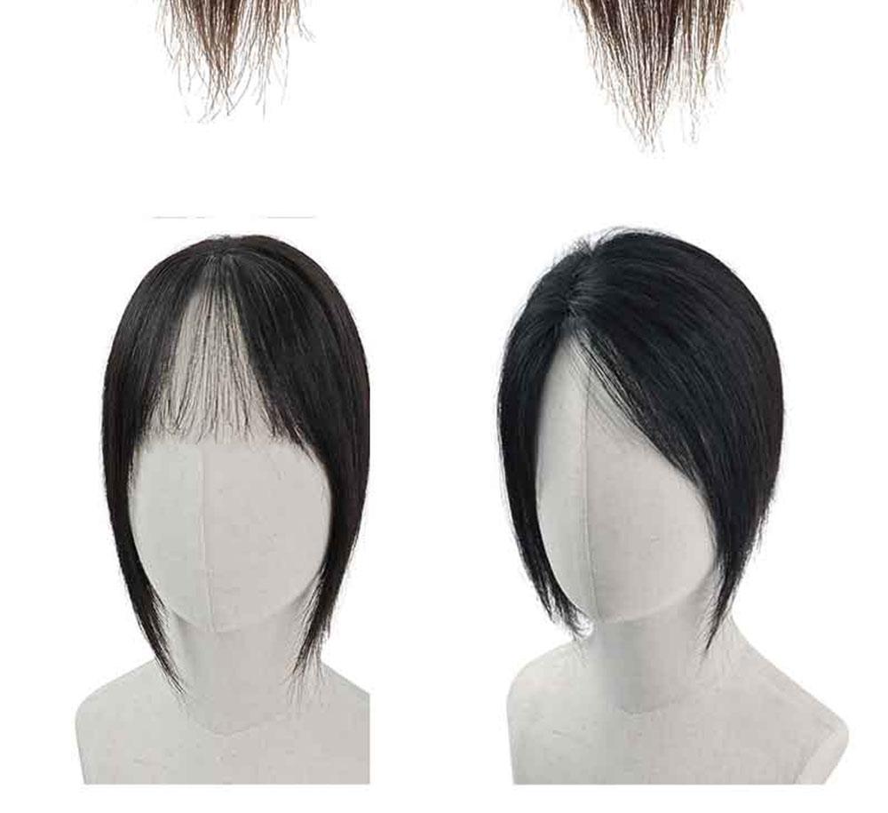 Real Human Hair Topper with Bangs – Volumizing High Root Lift Cover Gray Invisible Lightweight Top Piece for Women Thinning Hair