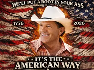 George Strait  Flag Red White and Blue 4th Of July Tapestry Flag