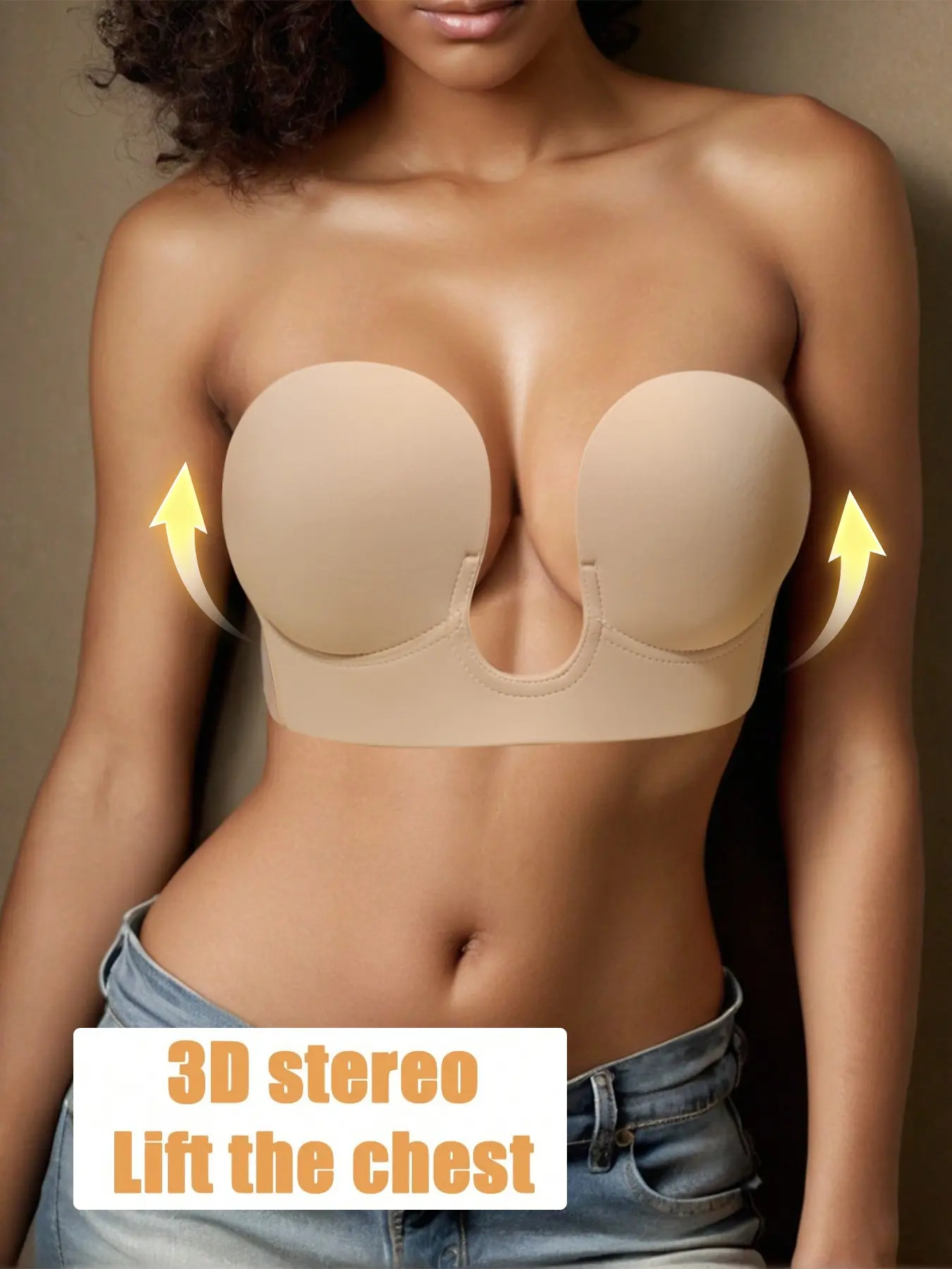Invisible U-Shaped Bra Tape for Deep V Dresses, Seamless Lightweight Design, Perfect Lift and Gather, Adhesive Lifting Bra, Gathering Bra, All Seasons, Boho Style, Womenswear