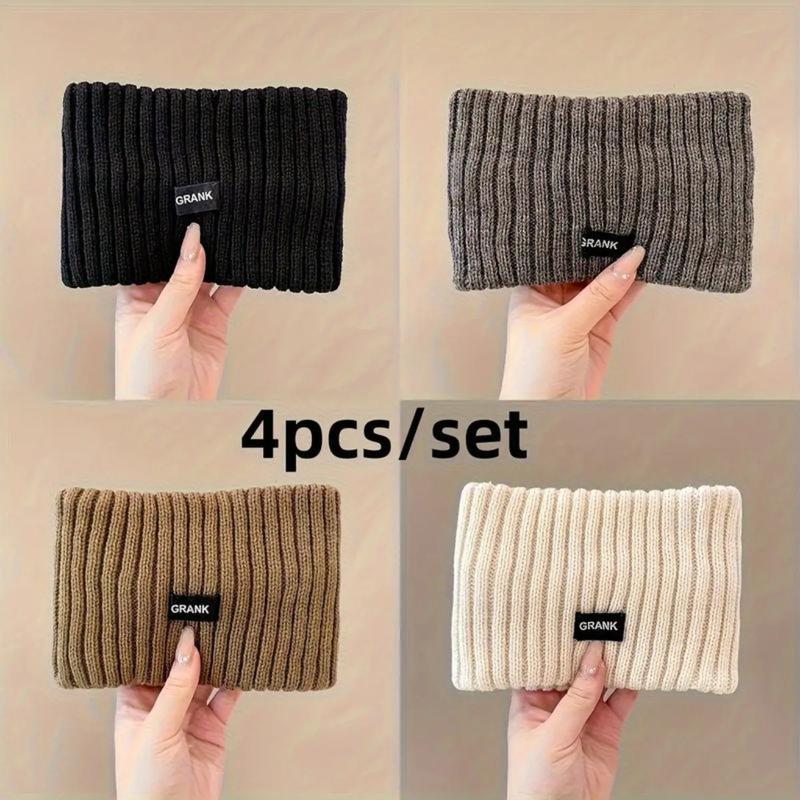 2025 NEW 4pcs Women's Soft Elastic Headbands- Winter Warm Ear Covers, Comfortable Fit Solid Color Headwear, Fashionable and Comfortable for Daily and Formal Occasions Universal Hairbands, Headband For Women, Headbands Women, Cold Weather Wear