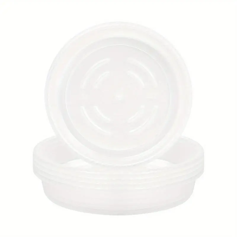 5pcs Transparent Plant Saucers: Keep Your Indoor & Outdoor Plants Looking Fresh with These Hard Plastic Flower Pot Drip Trays!