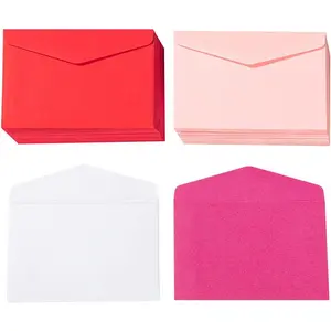 120 Pack Mini Envelopes  Small Envelopes  Pockets with Gummed Flap for Valentine's Day Business Cards Small , 4.13"x2.76",(4 Colors, 30 for Each Color)