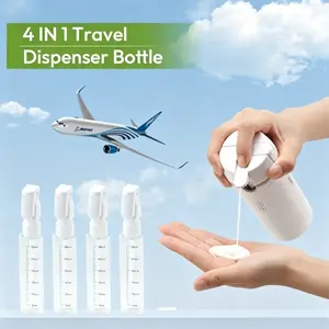 4-in-1 Secure Lock Travel Toiletry Bottles, Leak-Proof Refillable Silicone Squeeze Containers, TSA Friendly BPA Free Portable Dispenser Bottles for Skincare Cosmetics Lotion, Great for Outdoor Camping & Daily Storage.boujee home accessories