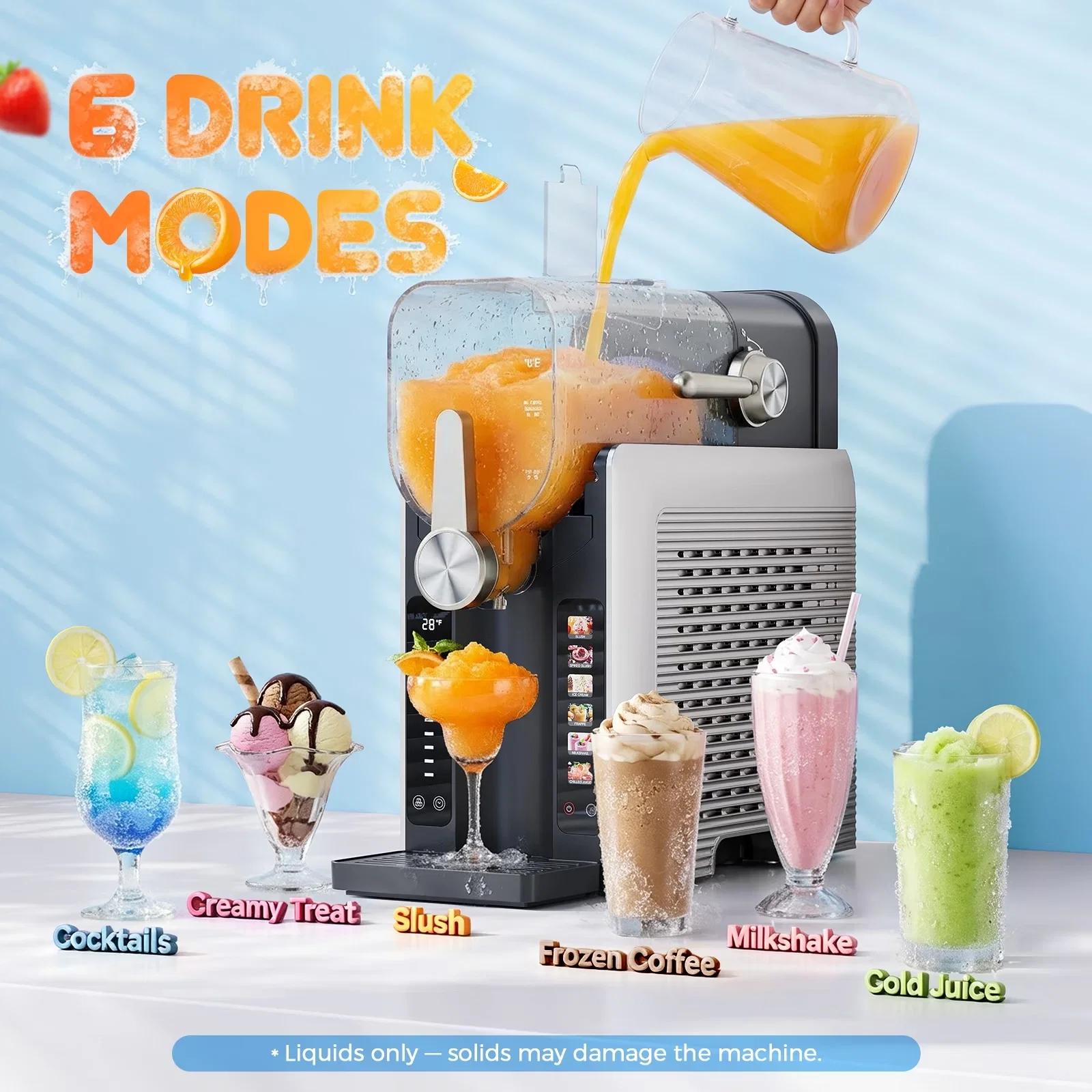 1.6L Electric Slushie Machine, Frozen Drink Maker with Rapid Freezing, Margarita & Cocktail Machine for Home, DIY Slushies & Desserts, Easy-Clean Countertop Machine | Back to School