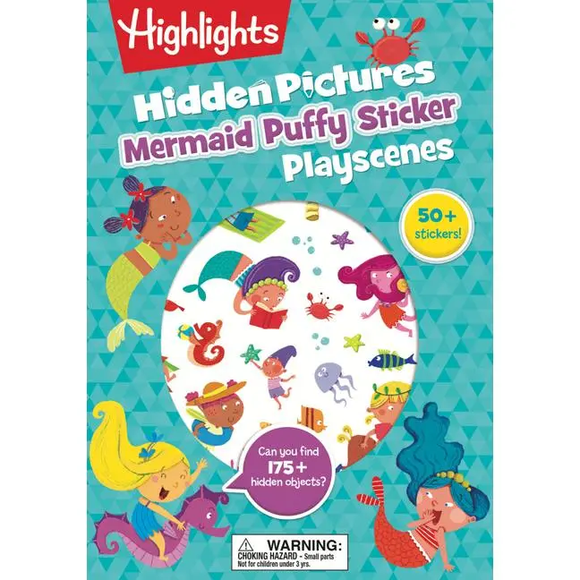 Mermaid Hidden Pictures Puffy Sticker Playscenes: Best Mermaid Gift for Kids 3-6 with Mazes, Matching Games, Mermaid Crafts & Over 50 Mermaid Stickers by Highlights (Paperback)