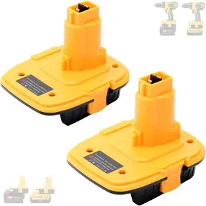 2 Pack Battery Adapter Compatible with Dewalt 18v Tools, Convert Compatible with Dewalt 20v or Compatible with Mil-Waukee 18v Li-ion Battery to Work with 18v Power Tools