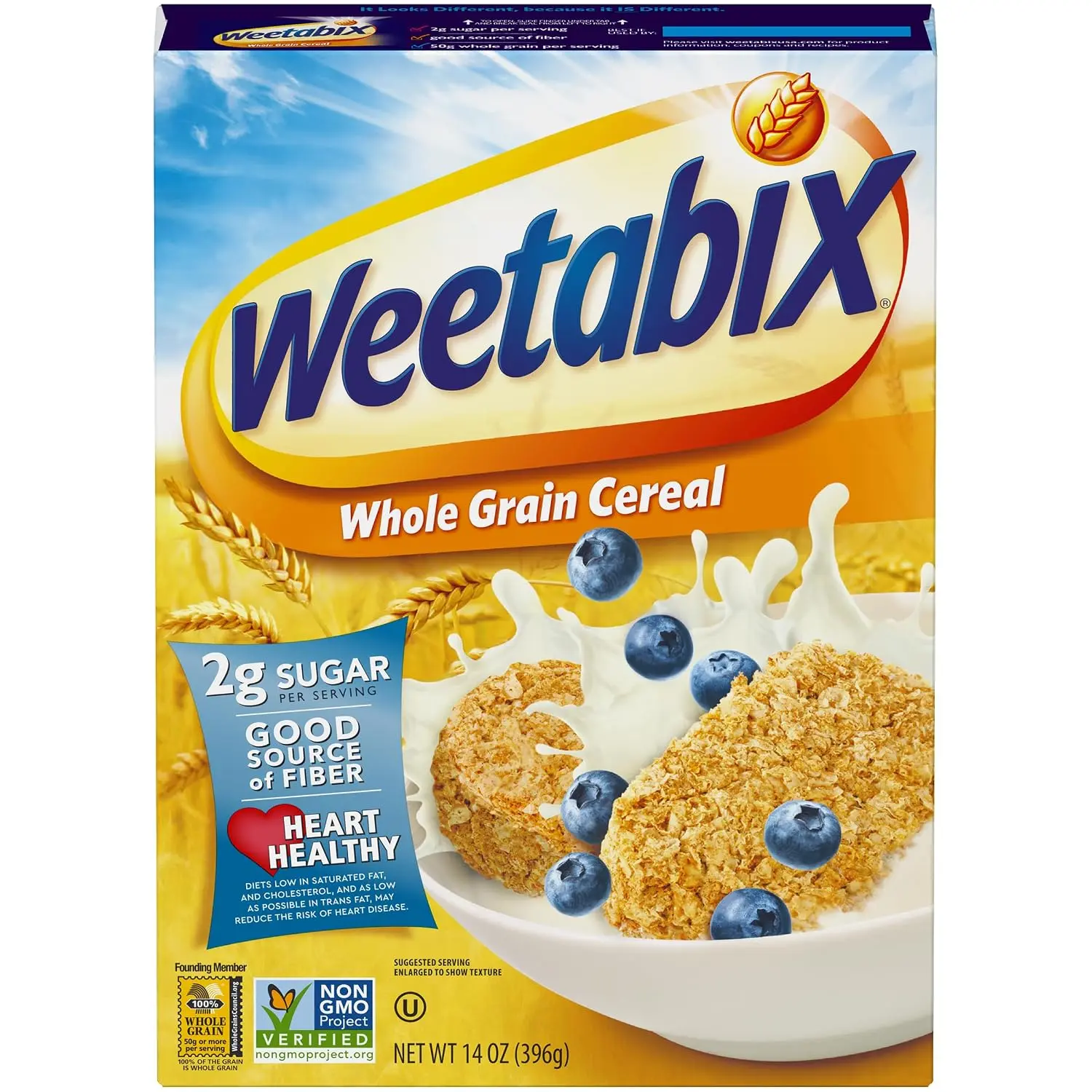 Weetabix Biscuits Whole Grain Breakfast Cereal, 14 oz Box | Light, Crispy Biscuits Deliver Satisfying Texture, Vegan And Non-GMO Project Verified, Good Source of Fiber