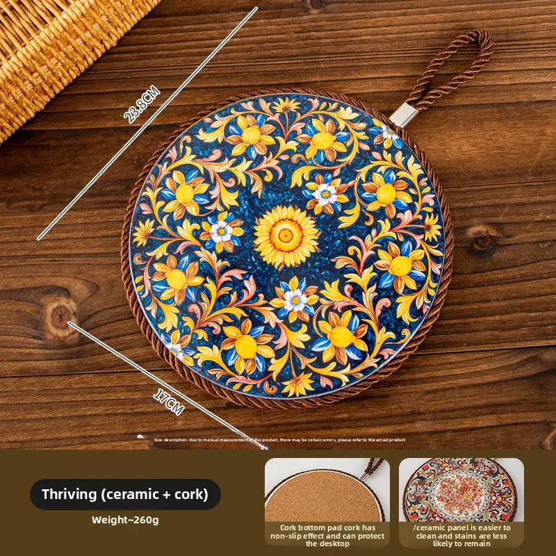 Retro Heat Resistant Mat for Cast Iron Enamel Dutch Oven Ceramic Tableware Non-Slip Kitchen Heat Insulation Pad for Dining Table Plate Heat Protection Retro Heat Resistant Mat for Cast Iron Enamel Dutch Oven Ceramic Tableware Non-Slip Kitchen Heat Insulation Pad for Dining Table Plate Heat Protection