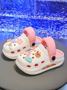Girls' Cute Heart Pattern Eva Sandals, Water Sandals, Fashionable Sandals, Casual Sandals, Summer Outdoor & Indoor Fashion Shoes, Comfortable Anti-Slip Beach Slippers for Kids