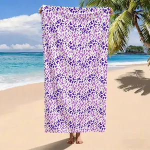 Purple Butterfly Print Beach Towel, Ultra-Fine Fiber Quick-Dry Sand-Resistant Large Bath Sheet, Perfect for Summer Beach Time, Multiple Sizes Available!