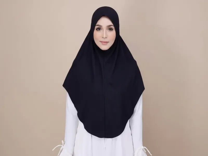 Instant Cotton Denim Pull On Hijab