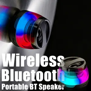 Slim Magnetic Bluetooth Speaker RGB Lights – Portable Wireless Stereo Audio, Rechargeable Battery, Small Outdoor LED Speaker, Ideal Gift