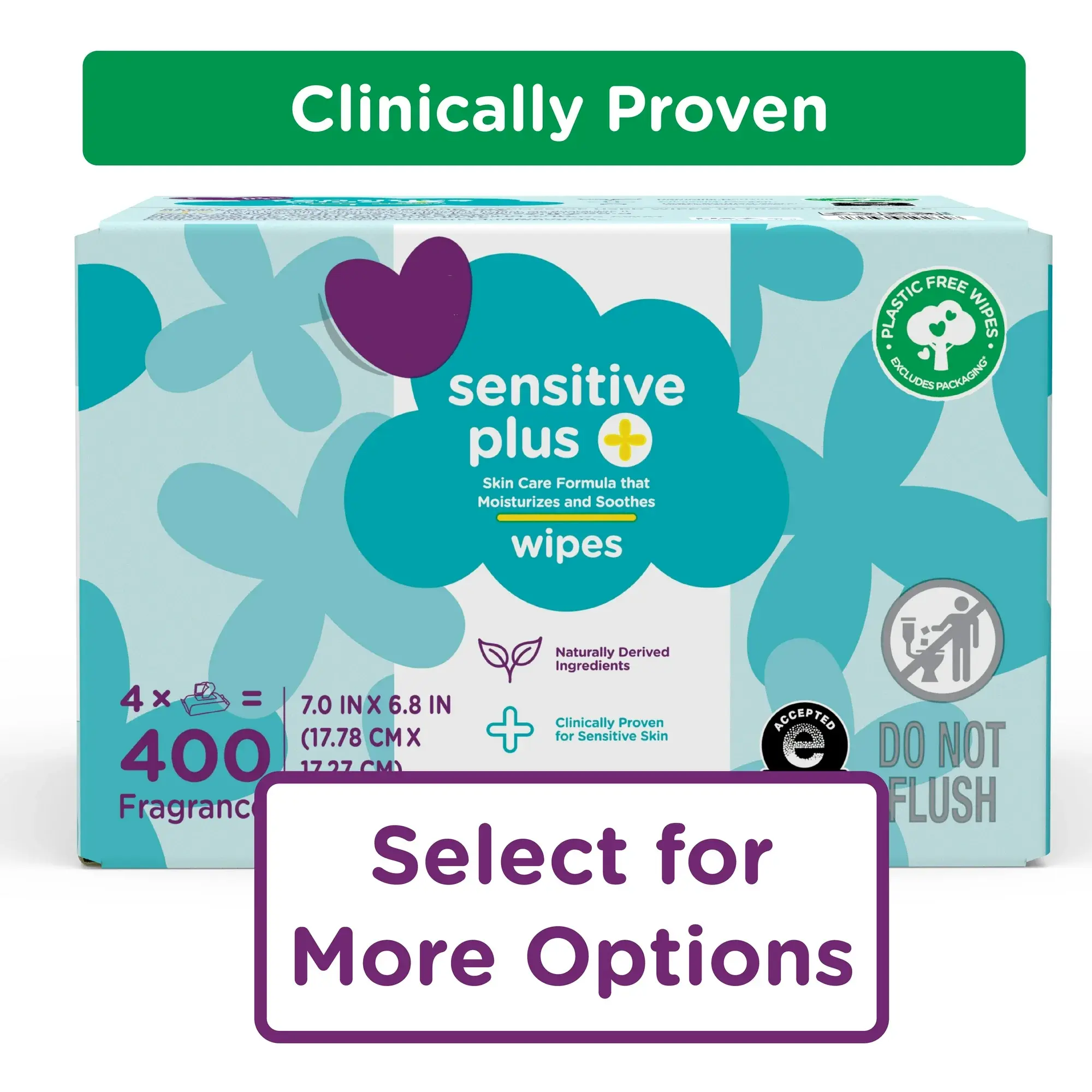 Sensitive Plus Wipes 400ct Clinically Proven for Sensitive Skin ...