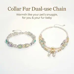 Collar Fur, fits all for human bracelets and pet necklaces, with adjustable extension chains