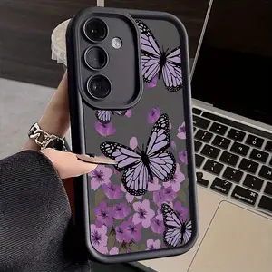Phone case: Compatible with  Galaxy Phone Case, Purple Butterfly Design, for A05, A12, A13, A14, A23, A35, A50, A30, A20, A21S, A33, A51, A22, A54, A70, A73, A55 4G/5G Models, New F12, M10S, M02S, A50S, M12 Cute Cartoon Fashion Trendy Phone Case