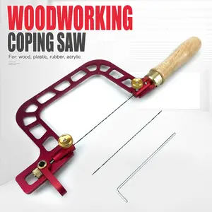 Portable Household Hand Saw Multi-Functional Jigsaw DIY Woodworking Tool Scroll Saw Wire Saw Red