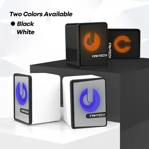 Mini Computer Speakers with Subwoofer, 2.1 Channel Desktop Speakers with RGB Light Effect, USB Powered, Stereo Sound, Game Speakers
