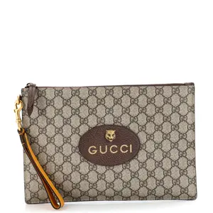 Pre-owned GUCCI Canvas Coated Clutches & Wristlets Neo Vintage Wristlet Pouch GG Coated Canvas by Rebag