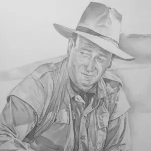 Art print of original drawing by Candida of John Wayne