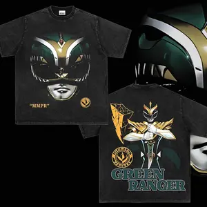 Premium Retro Power Rangers GREEN RANGER 1.0 Stay in School Tee Vintage Unisex Oversized Heavyweight Cotton Tshirt , Gift For Him 550 K0C