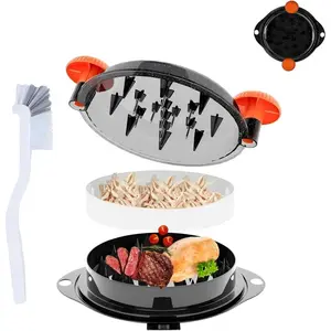 Chicken Shredder Tool Twist Large Chicken Breast Shredder Tool-Meat Shredder Meat Masher for Chicken Ground Beef Pork with Up-grated Stainless Steel Spikes Kitchen Gadgets Essentials (Orange&Black)