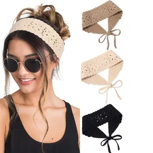 3PCS Crochet Flower Headband Set, Bohemian Floral Headband, Women's Fashion Hair Tie, Soft Polyester Headband Hair Accessory, Women's Valentine's Day Headband, Gift for Girlfriend