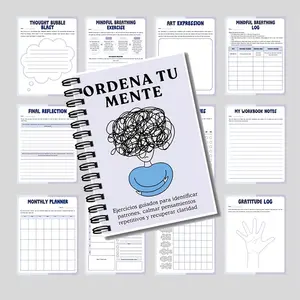 Spanish Healing Journal, Quit Worrying, Find Inner Peace, Stop Mental Exhaustion, Brain Detox Workbook, Self-Improvement Practice Book