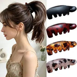 Small Banana Hair Clips for Women 4Pcs Matte Vintage Hair Claw Clips Fashion Cute Hair Barrettes Strong Hold No Slip Hair Accessories High Ponytail Hair Styling Decorations for Thick & Thin Hair