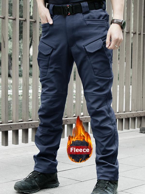 Men's Tactical Fleece Lined Cargo Pants, Autumn Winter Outdoor Multi-Pocket Workwear, Warm Lightweight Durable Scratch-Resistant Hunting Shooting Hiking Pants