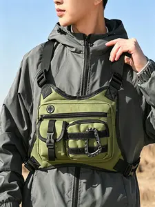 Men'S And Women'S  Chest - Features Adjustable Straps, Various Pockets, Perfect for Running, Hiking, Sports, And Workouts, Safe Storage Compartment | Stylish Black Design | Sturdy Zippered Pockets