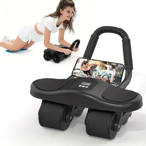 Ab Roller Wheel with Elbow Support - Automatic Rebound Abdominal Wheel, Ab Roller Abdominal Exercise with Knee Mat &Timer, Abs Workout Equipment Trainer Fitness for Women Men