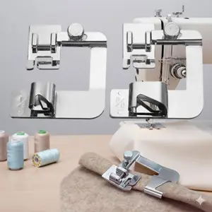 Multi-Size Rolled Hem Presser Foot, Quick Sewing Machine Hemming Tool, Anti-Rust Alloy Sewing Attachment, No-Adjustment Direct Install Roll hemmer, Multi-Fabric Edge Finishing Device, 13mm 19mm 25mm Hemming Foot for Home Use