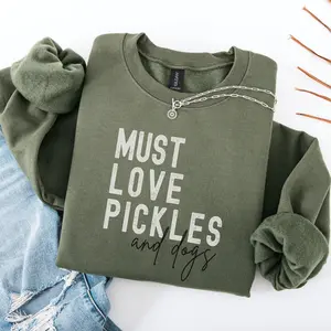 Retro Pickle Sweatshirt – Funny Gift for Dog & Pickle Lovers, Foodie Crewneck for Women, Fur Baby Theme Cotton Fit