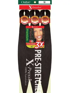 Outre X-PRESSION Ultra Braid Pre-streteched Braid 42" 3X (10 Packs) Hair Weave Synthetic Hair Wigs