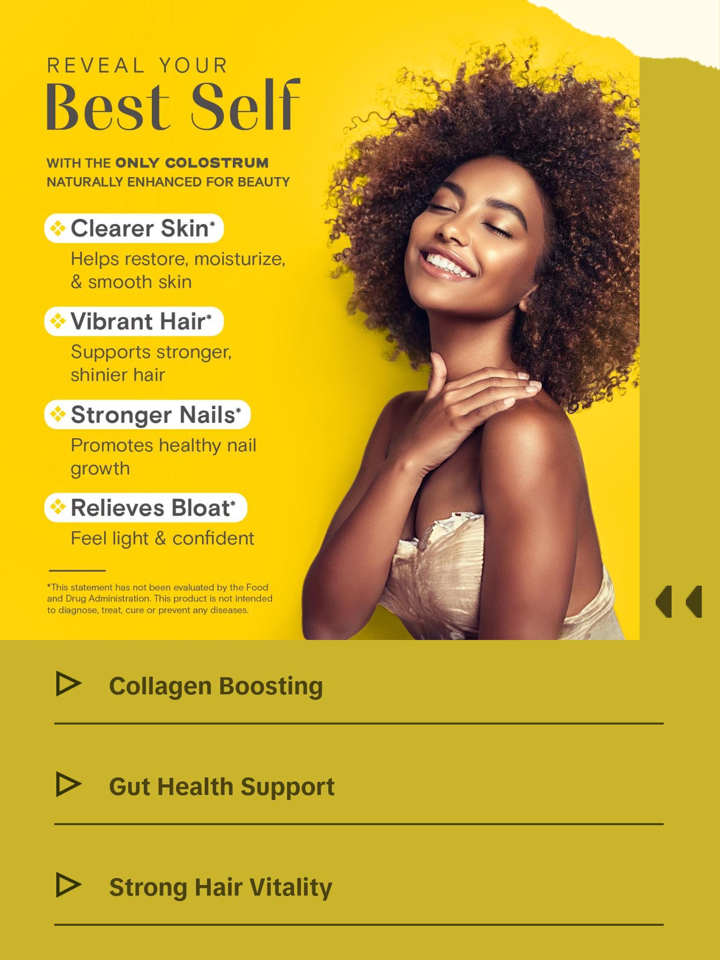 Colostrum Stick Packs - Natural Healthcare Product for Beauty and Optimum Skin Care Radiant Restore